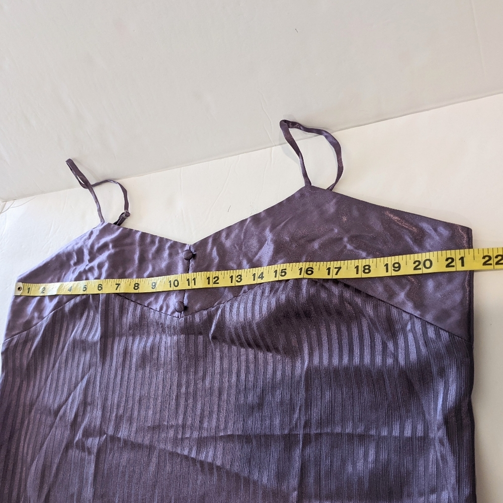 Vintage Amelia's Short Nightgown Slip Purple Satin Thin Straps Size XL - Picture 13 of 16